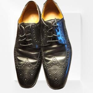 Cole Haan Shoes Black Leather Wingtip Oxford Dress  Mens Sz8.5M NikeAir  5713141